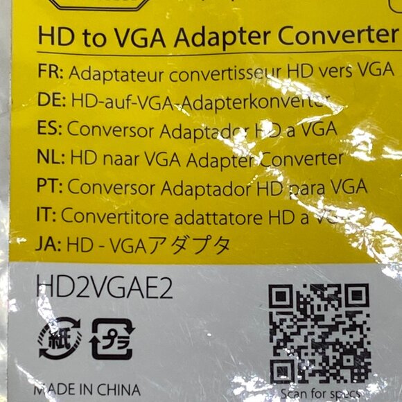 NEW StarTech HD2VGAE2 HD to VGA Adapter Converter in the Original Bag - Picture 6 of 6